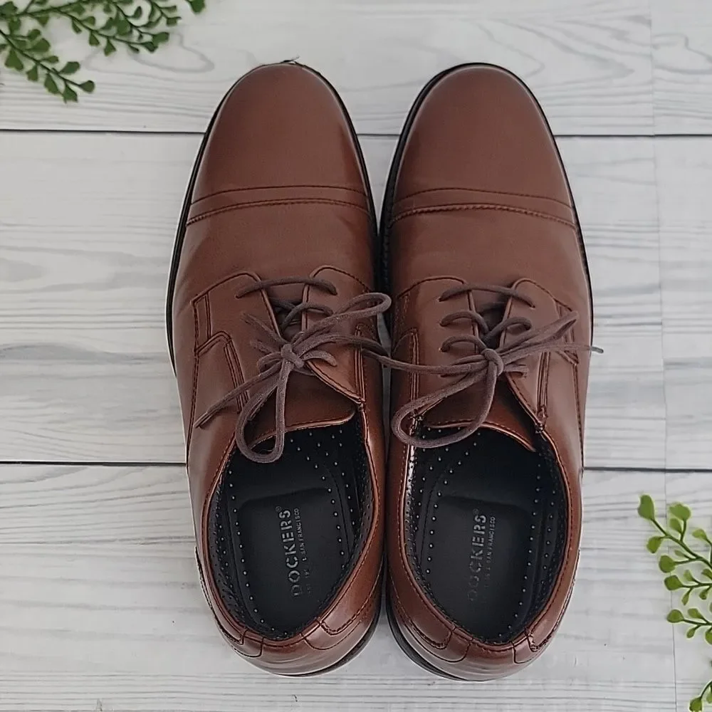 Dockers Garfield Oxfords Cap Toe Shoes Chestnut Brown Mens Size 9.5